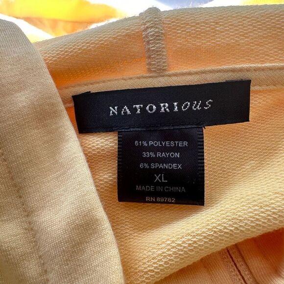 NATORIOUS by Natori Yellow French Terry 2 Piece Zip up Hoodie and Pant Set NEW - Picture 8 of 11